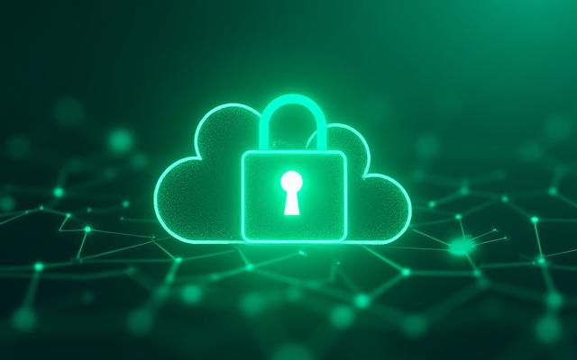 Digital lock icon over a secure cloud background, symbolizing data protection at Herbal Gleam
